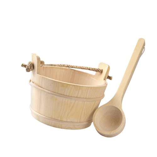 Wooden sauna barrel and - wooden, ladle