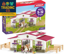 Horse Club - 97PC Riding Center Horse Toy Playset with Rider, 2 Horses, Barn and