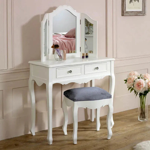 White dressing table - , stool