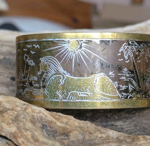 Etched antique vintage brass - etched,