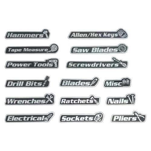 Magnetic tool box labels - box,