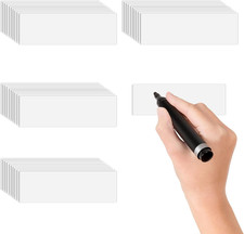 Pack of 75 White Magnetic Strip Name Tag Labels