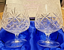 GIFT EDINBURGH CRYSTAL Continental Collection COGNAC/BRANDY Glasses, Boxed V'age