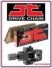 Suzuki TSR200 / TS200-R 90-92 JT Z3 XHD Gold X-Ring Chain 520x106 Links + Tool