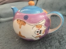 Whittard Of Chelsea Small Teapot - Hand Painted Cat Design Crazy Moggies NEW