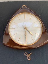 Junghans 1950s vintage wall clock with key - working