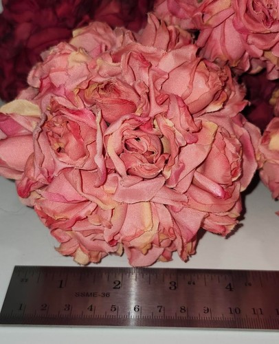 Vtg set fabric - 6, rose
