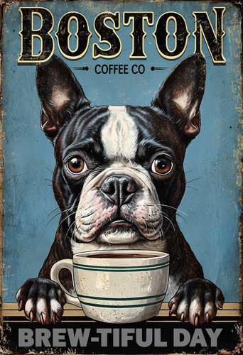 Boston coffee metal sign - boston,