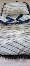 Hand made Navy spot dolls pram