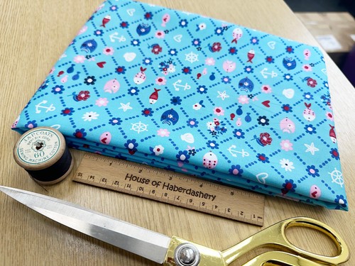 Fabric remnant aqua blue - fabric,