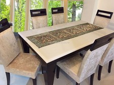 Decorative Brocade Table Runner Jacquard Green Elephant Long Coffee Table Cover