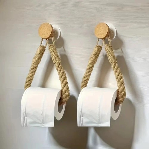 Hemp rope toilet roll holder - rope,
