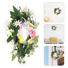  Easter Egg Garland Door Hanging Sign Artificial Daisy Flower Wreath