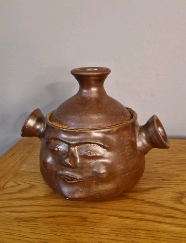 Vintag face pot stoneware - vintag,