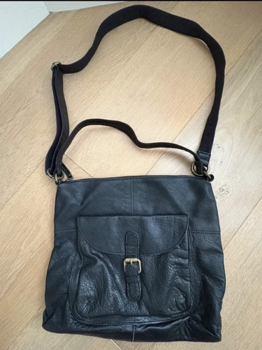 Fatface black leather - leather, slouchy