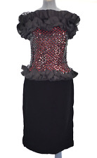 Vintage 80s Evening Dress GALA Julie Francis Sequin Velvet Off Shoulder Size S
