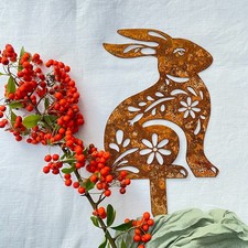 Rustic Steel Garden Rabbit