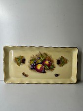 Vintage Aynsley Orchard Fruit Rectangular Fluted Edge Bone China Sandwich Tray 