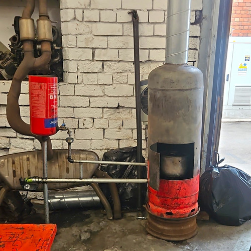 Portable metal wood heater - wood,