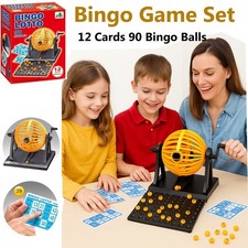 BINGO LOTTO GAME 90 BALLS 12 CARDS FUN TOY TRADITIONAL FAMILY CHILDRENS BOARD