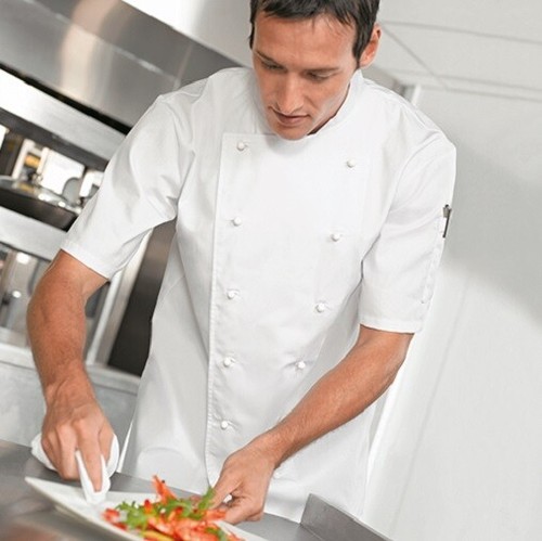Mens white chef jacket short - chef,
