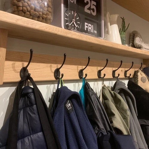 Oak coat rack shelf handmade - oak,