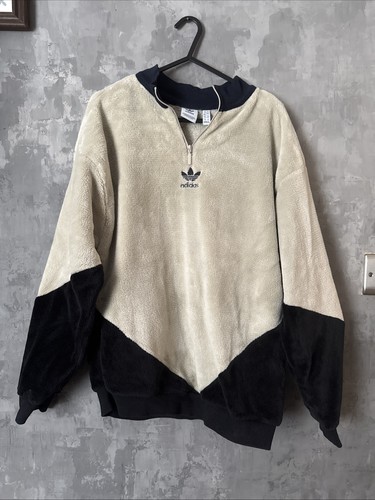 Adidas vintage fleece half - vintage, zip
