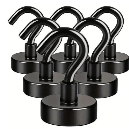 Black magnetic hooks 6 pcs - magnetic,