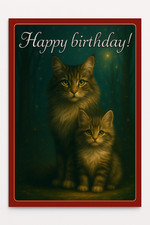 Maine Coon Cat Birthday Card