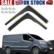 FOR Renault Trafic MK3 2014-onwards 2 Door VAN Wind Deflectors 2pc Tinted~
