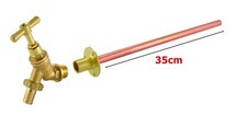 1/2" Outdoor Garden Brass Bib Tap With Through Wall Plate Adaptor 35cm *FAST DE