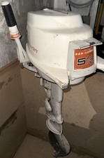 VINTAGE 5.5HP Johnson Sea Horse 2 Stroke Long Shaft Tiller Control Outboard