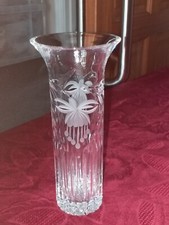 Royal Brierley Crystal ~ Fuchsia ~  Vase ~ 20cm tall