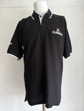 Guinness Staff Polo Shirt Black White Gold Embroidered Man Cave Men's Large L
