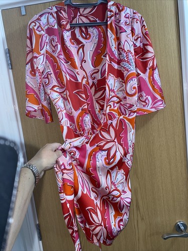 Zara pink red wrap satiny - ,