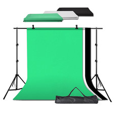 Background Studio Kit Backdrop Photo Support Stand Set Black White Green Screen