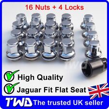 20x WHEEL NUTS + LOCKS - JAGUAR XF XF-R XE (M12x1.5) 19MM ALLOY CHROME STUD LUG