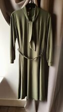 Vintage Ladies Dress Norman Linton Khaki 1970s Vintage Size 16 VGC