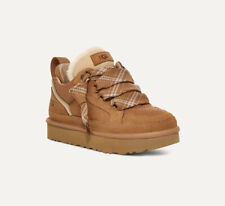 UGG Lowmel Brown Suede Sheepskin Trainers Woman Christmas Gifts New UK 2025