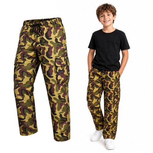 Boys cargo camouflage trousers - camouflage,
