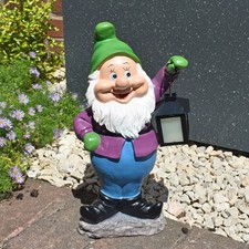 Green Hat Garden Large Gnome Ornament Patio Fluorescent Lamp Décor Elf Gift new