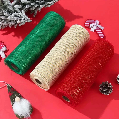 Christmas tree mesh - christmas, ribbon