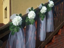 5 pcs Wedding Pew Decoration, White & Green Wedding Pew Ends, Wedding Aisle...