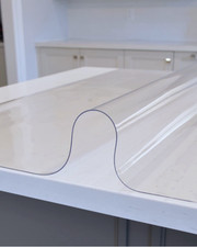 PVC Table Protector/Cover Transparent 2mm Thickness Soft Plastic 120/100cm Wide