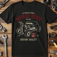 Hot Rod Hotrod Rebel T-Shirt Cars & Petrol Heads Tees & T-Shirts