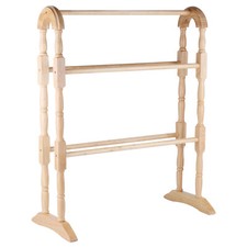 Wooden Towel Rail Brown Towel Holder Stand Multidry Rack Bathroom Kitchen 77cm