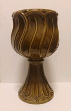 Vintage 1960s West German 375/30 Bay Keramik Green Ceramic Jardiniere Planter