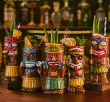 Hawaiian Style Brown Tiki Mug Creative Cocktail Mug Cup Zombie Ceramic Drinkware
