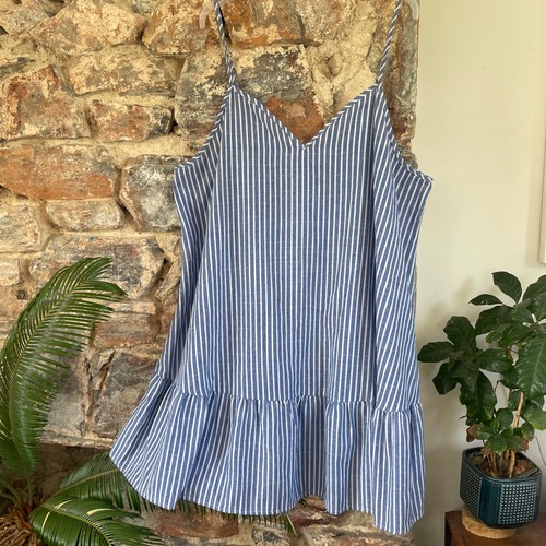 Womens white blue striped midi - womens,