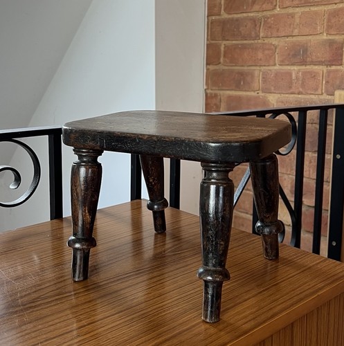 Antique legged stool - 4,